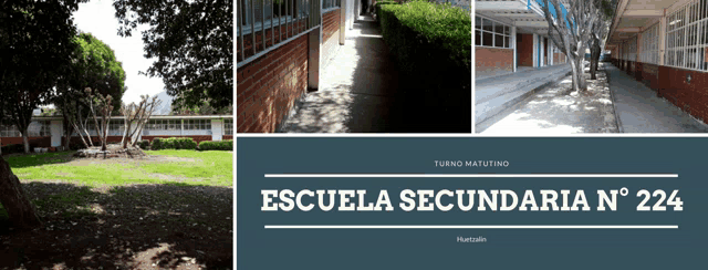 a poster for escuela secundaria no 224 shows a brick building