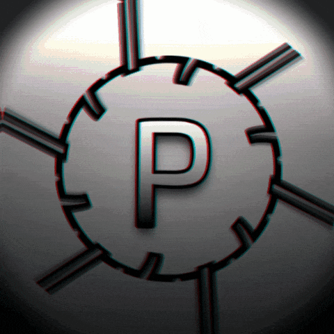 a circle with a letter p in the middle