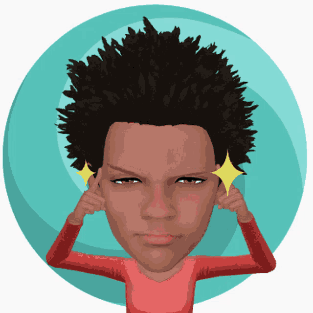 a cartoon of a person covering their ears with their fingers