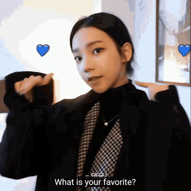 a woman says what is your favorite in korean