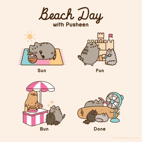Pusheen Pusheen Cat GIF - Pusheen Pusheen Cat Pusheen Beach GIFs