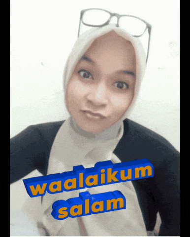 a woman wearing glasses and a hijab with the words waalaikum salam on the bottom