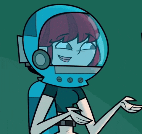 a cartoon of a girl wearing a space helmet