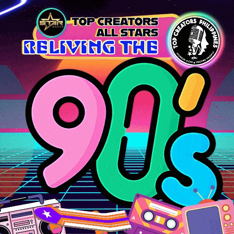 a poster that says top creators all stars reliving the 90s