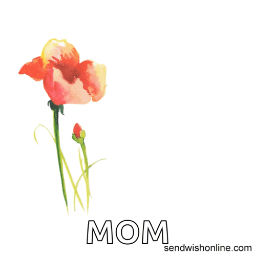 a card that says " have a wonderful anniversary mom " with a flower in the background