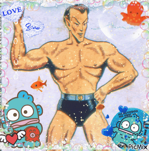 a picture of a man with a heart and the words love you on it