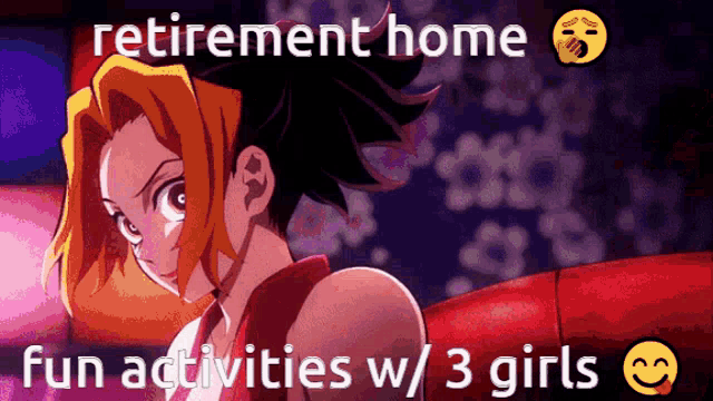 a cartoon of a girl with the words " retirement home fun activities w / 3 girls "