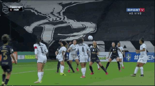 a soccer game is being played on a sports tv channel