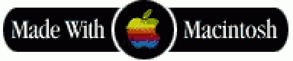 a logo that says made with macintosh with an apple