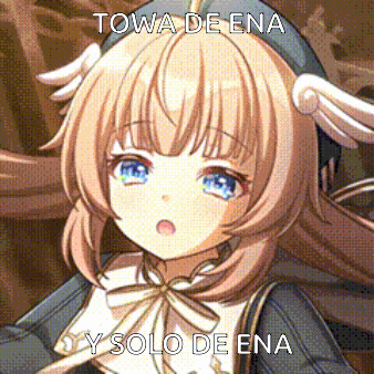 a close up of a anime girl with the words towa de ena y solo de ena written on the bottom