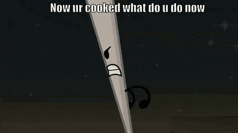 a cartoon character holding a shovel with the words now ur cooked what do u do now below it