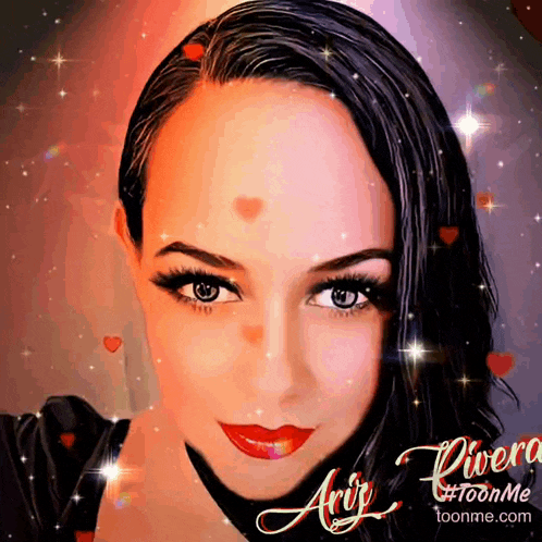 a woman with a heart on her forehead is featured on a website called toonme