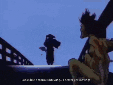 a cartoon character says looks like a storm is brewing