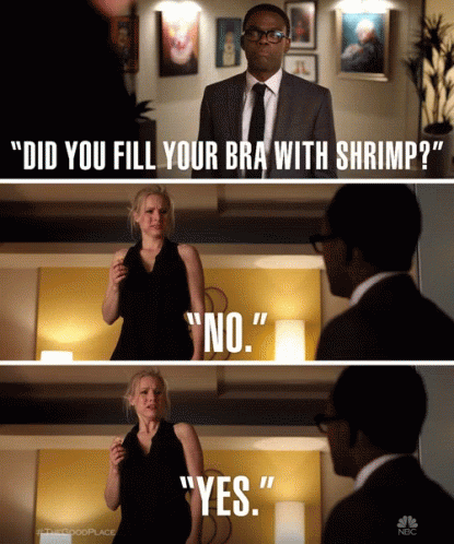 Did You Fill Your Bra Shrimp GIF - Did You Fill Your Bra Shrimp Yes And No GIFs