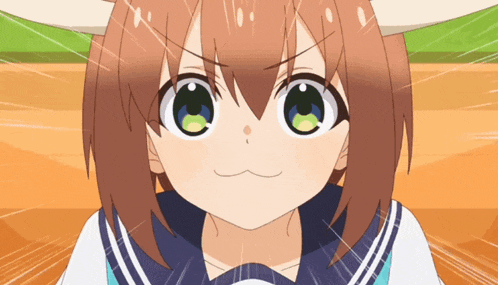 a girl with brown hair and green eyes looks angry