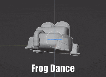 a 3d model of a frog dance is shown