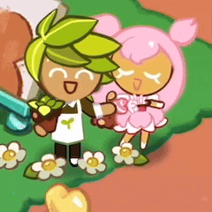 a boy and a girl are standing next to each other holding hands in a cartoon .