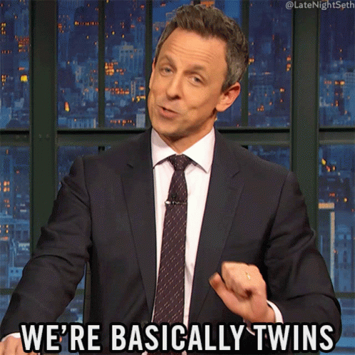 Were Basically Twins Seth Meyers GIF - Were Basically Twins Seth Meyers Late Night With Seth Meyers GIFs