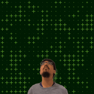 a man is looking up at the number 12 surrounded by stars