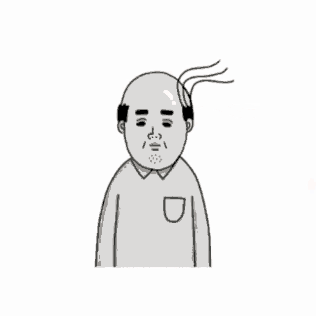 a cartoon of a man with a bandage on his head and a leaf in the background