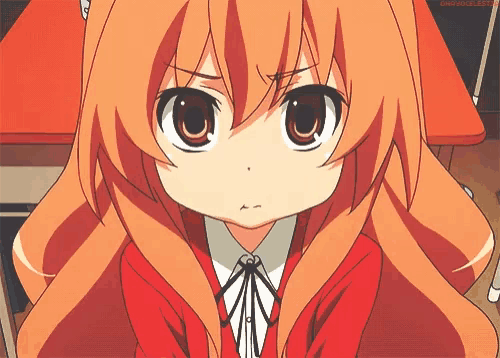 a close up of a girl 's face with a red shirt and a bow tie
