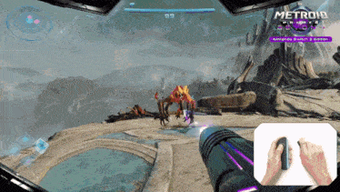 a video game called metroid beyond is being played on the nintendo switch