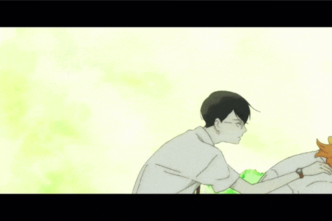 a boy and a girl are standing next to each other in a cartoon