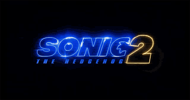 a sonic the hedgehog 2 logo is lit up in blue
