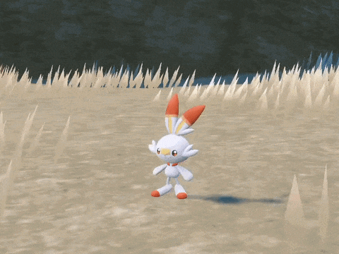 a small white rabbit with red ears is standing in a field of tall grass