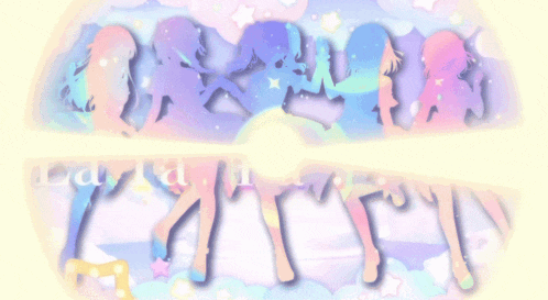 a poster that says la la la with silhouettes of girls on it