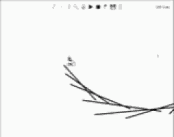 a black and white drawing of a circle with lines going through it .