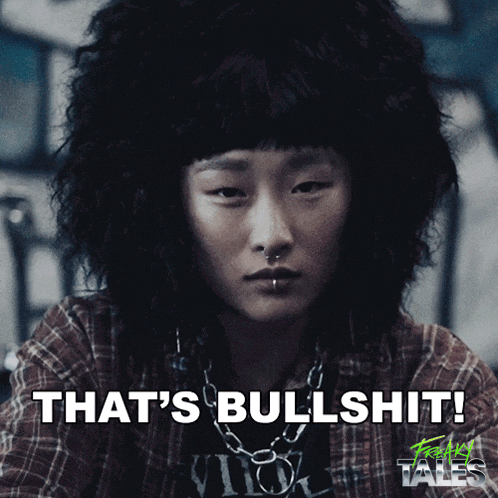 a picture of a woman with the words that 's bullshit on the bottom