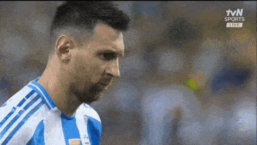 a close up of a soccer player on tvn sports
