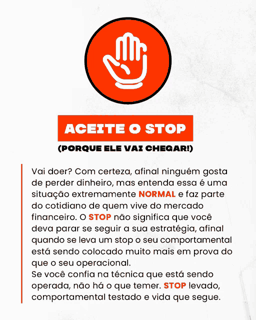 a sign that says " aceite o stop " with a hand on it