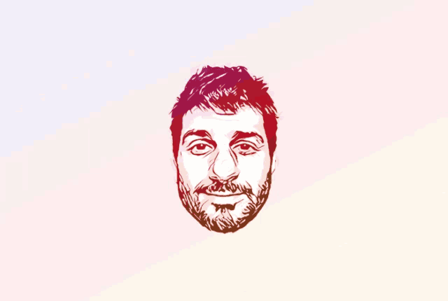 a drawing of a man 's face with many different shades