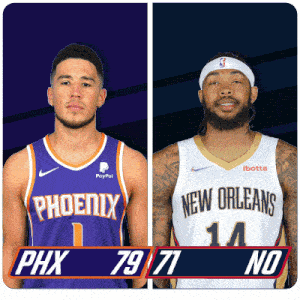 Phoenix Suns (79) Vs. New Orleans Pelicans (71) Third-fourth Period Break GIF - Nba Basketball Nba 2021 GIFs