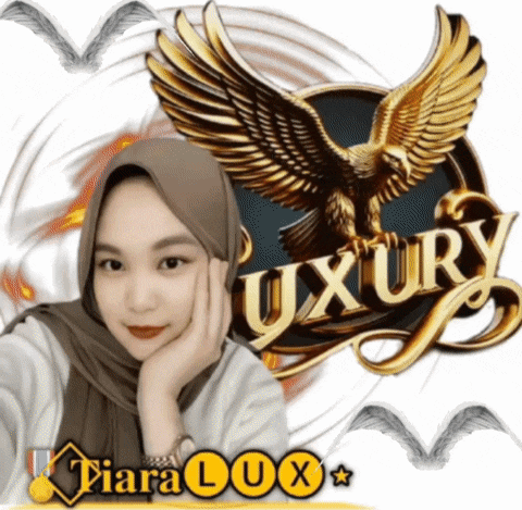 a woman is taking a selfie in front of a logo for luxury