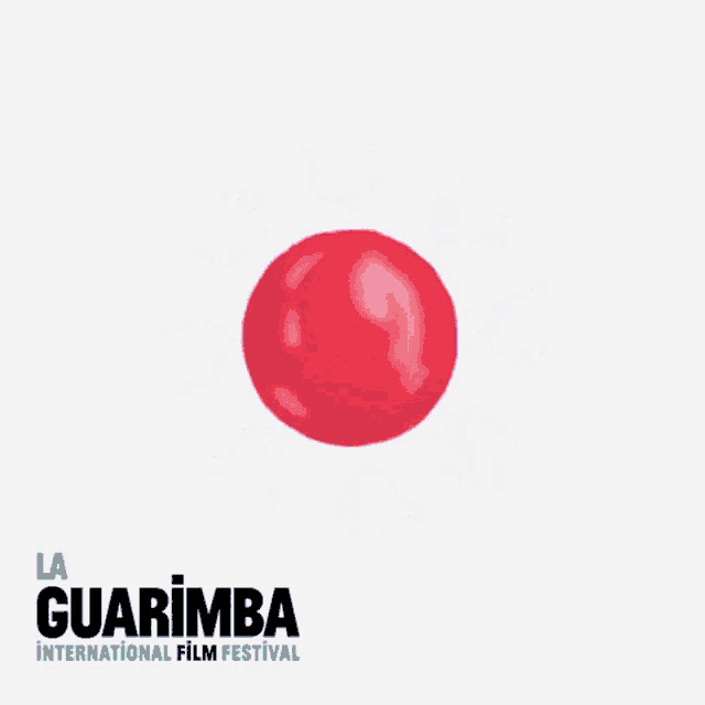 a poster for la guarimba international film festival with a red ball in the middle