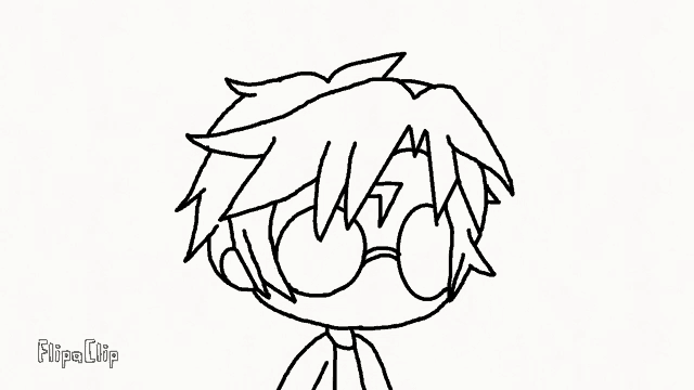 a black and white drawing of a person 's hair with the word flipaclip below it .
