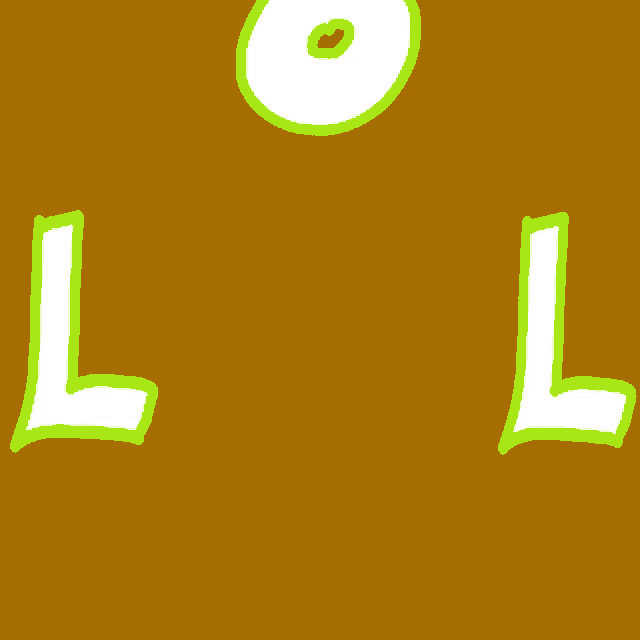 a red background with the word lol written in white and green