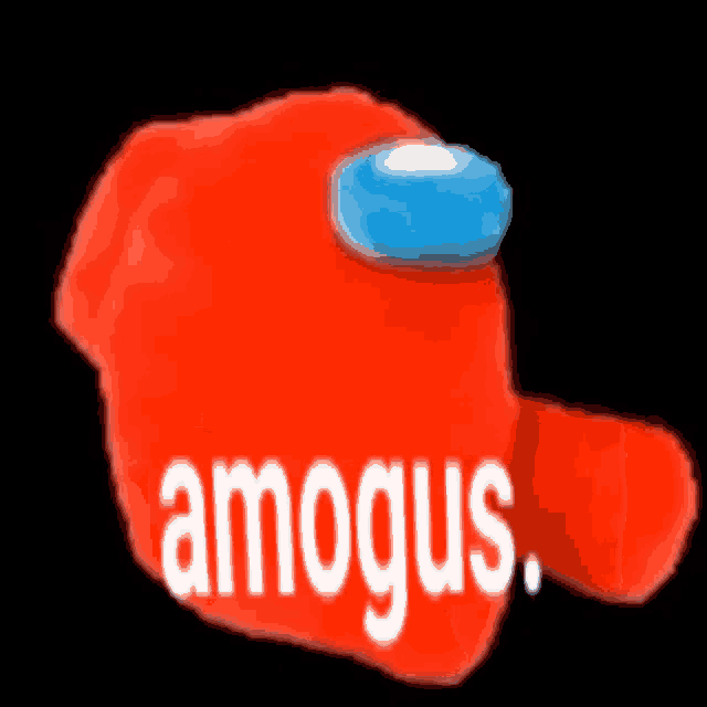 a red among us character with the word amagus written on it
