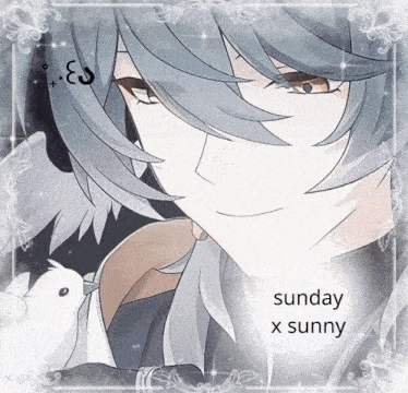 a sunday x sunny sticker with a picture of a person