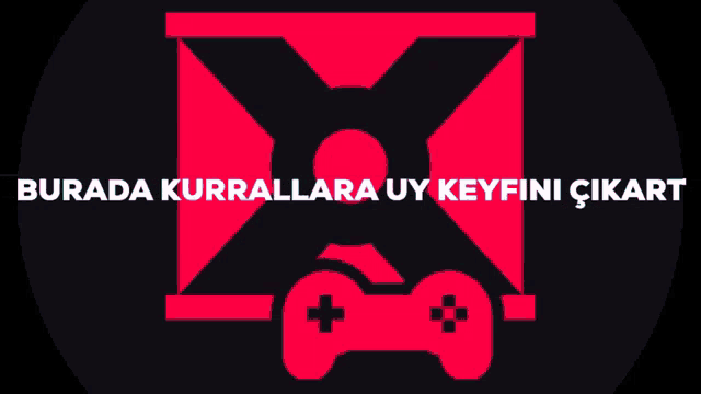 a pink and black logo with the words burada kurrallara uy keyfini cikartt