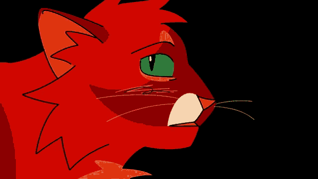 a cartoon drawing of a cat with green eyes