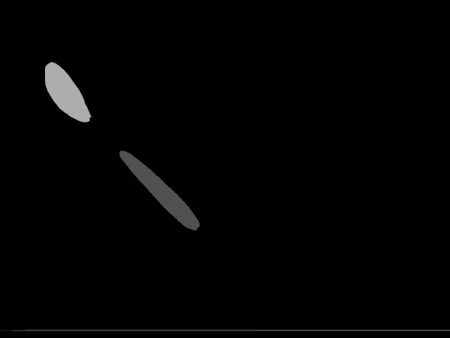 a black background with two white circles on it