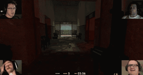 three men are playing a video game with a time of 3:06