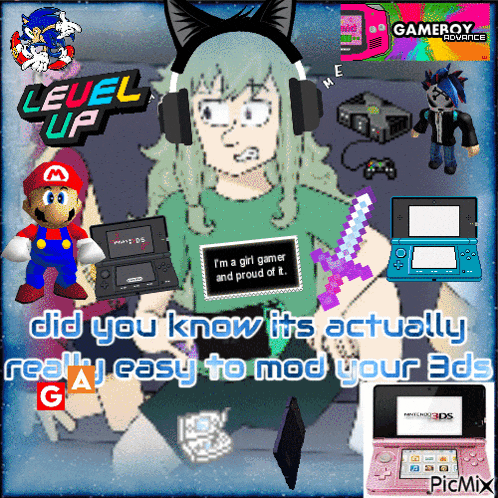 a cartoon of a girl wearing headphones and a shirt that says i 'm a girl gamer