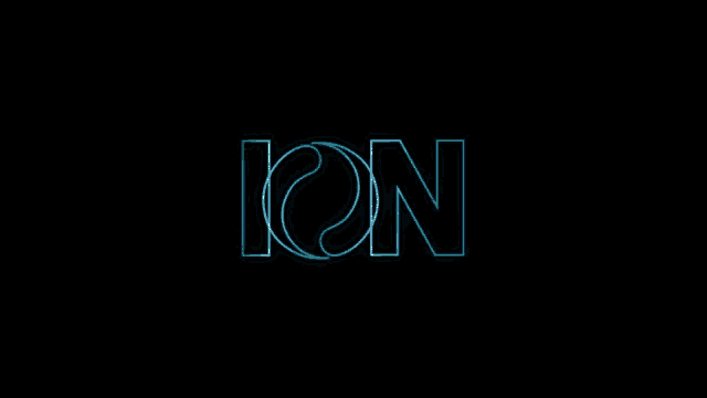 the word ion that is glowing in blue