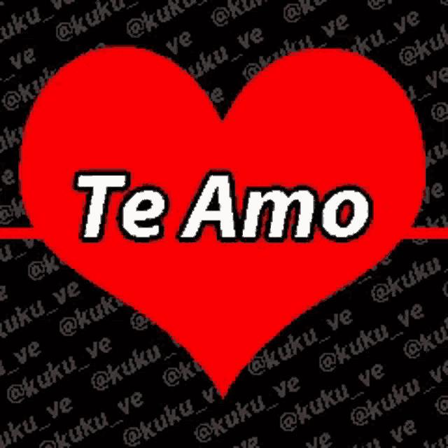 a red heart with the words te amo written on it