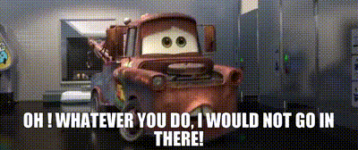 a picture of a tow truck with the words oh whatever you do i would not go in there